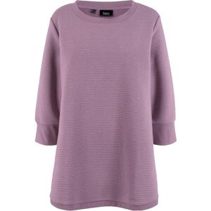 bonprix Sweat-shirt long structuré forme trapèze, manches 3/4 violet 38/40/42/44 - Publicité