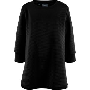 bonprix Sweat-shirt long structuré forme trapèze, manches 3/4 noir 38/40 - Publicité