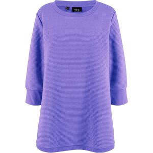 bonprix Sweat-shirt long structuré forme trapèze, manches 3/4 violet 58/60/38/40/42/44 - Publicité