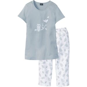 bonprix Pyjama avec corsaire et t-shirt gris 38/40/46/48/50/52/54/56/58/60 - Publicité