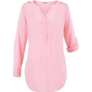 bonprix Blouse-tunique en viscose, col V et manches longues rose 40 - Publicité