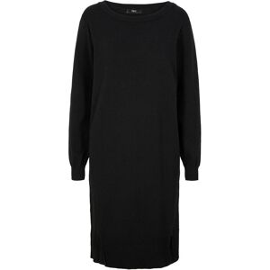 Robe en maille avec fentes, longueur genou noir 50/52/38/40/42/44/58/60/46/48/54/56