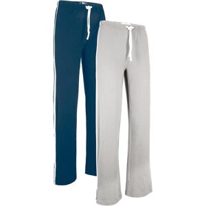 bonprix Lot de 2 pantalons fluides extensibles, coupe droite bleu 38/40/42/44/46/48/50/52/54/56/58/60 - Publicité