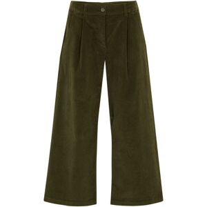 bonprix Jupe-culotte en velours côtelé avec taille confortable, 7/8 vert 44/46/56/54/50/58 - Publicité