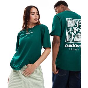 adidas Originals - T-shirt unisexe avec imprimÃ© graphique de tennis au dos - Vert Vert XL unisex - Publicité