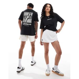 adidas Originals - T-shirt unisexe avec imprimÃ© Tennis au dos - Noir Noir XL unisex - Publicité