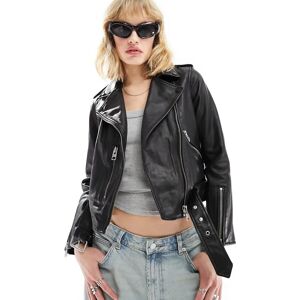 AllSaints - Balfern - Blouson en cuir style motard - Noir Noir 38 female - Publicité