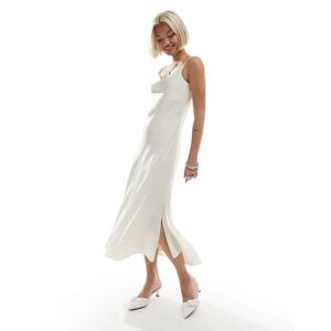 AllSaints - Hadley - Robe nuisette mi-longue en satin - Blanc Blanc 36 female - Publicité