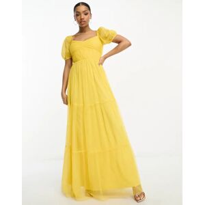 Anaya - Robe longue en tulle avec dÃ©colletÃ© en caur - Jaune Jaune 38 female - Publicité