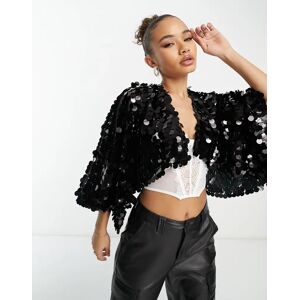 ASOS DESIGN - Cape ornÃ©e de sequins - Noir Noir One Size female - Publicité