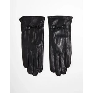 Barney's Originals - Gants en cuir vÃ©ritable avec boucle dorÃ©e - Noir-Black Black M/L female