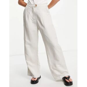 - Pantalon ample en tissu naturel texturÃ©-Neutre Neutre L female