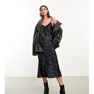 ExclusivitÃ© AllSaints x ASOS - Tierny - Robe nuisette longue satinÃ©e - Noir Noir 32 female