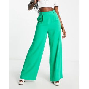 - Pantalon d'ensemble large Ã  taille haute - Vert vif Vert 34 female