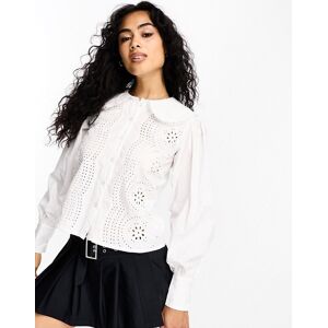 Glamorous - Blouse en broderie anglaise avec col - Blanc Blanc 32 female - Publicité