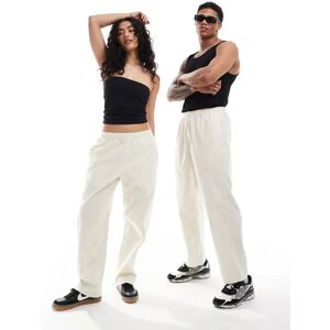 - Pantalon unisexe Ã  enfiler en coton brossÃ© - CrÃ¨me-Blanc Blanc M unisex