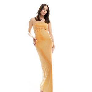 - ExclusivitÃ© - Robe longue moulante de qualitÃ© supÃ©rieure avec strass sur l'ensemble - Orange Orange XS female
