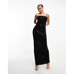 - Robe longue droite moulante Ã  strass avec encolure bandeau de qualitÃ© supÃ©rieure - Noir Noir XXL female