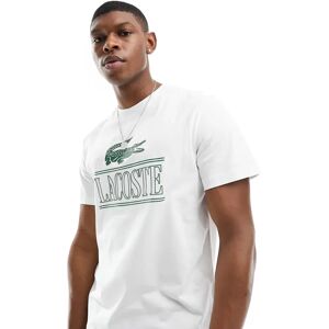 Lacoste - T-shirt avec imprimÃ© devant - Blanc Blanc S unisex - Publicité