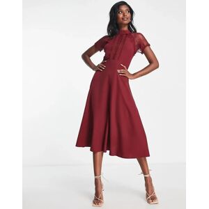 - Robe trapÃ¨ze mi-longue avec dentelle - Bordeaux-Rouge Rouge 34 female