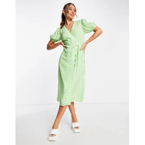 - Robe mi-longue boutonnÃ©e Ã  motif gÃ©omÃ©trique - Vert Vert 34 female