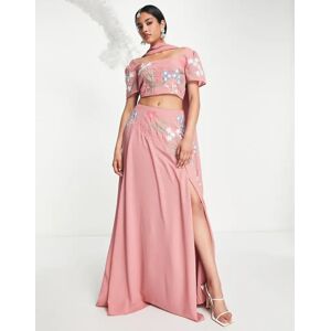 - Jupe lehenga longue Ã  fleurs ornementÃ©es - Blush-Rose Rose 34 female