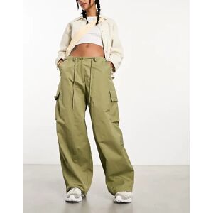 - Pantalon cargo avec taille ajustable par cordon - Vert olive Vert L female