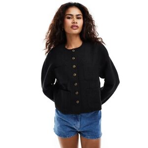 - Veste courte texturÃ©e avec poches et boutons devant - Noir Noir M female