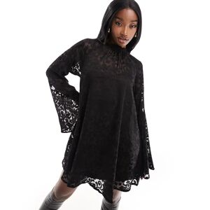 NA-KD - Robe courte avec dÃ©tail en velours - Noir Noir 34 female