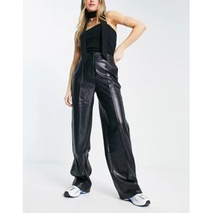 Nakd NA-KD x Angelica Blick - Pantalon taille haute imitation cuir - Noir Noir 34 female - Publicité