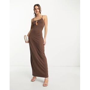 NA-KD x Annijor - Robe longue Ã  dÃ©coupes - Marron-Brown Brown XS female