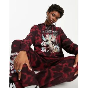 - Divine Beings - Sweat Ã  capuche motif fÃ©e - Bordeaux profond tie-dye-Rouge Rouge 36 female