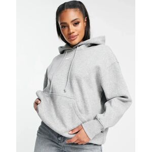 Nike - Sweat Ã  capuche oversize Ã  enfiler avec petit logo virgule - Gris/blanc voile Gris M female - Publicité