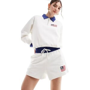 Polo Ralph Lauren - Short en jersey Ã  logo USA - CrÃ¨me-Blanc Blanc S female - Publicité