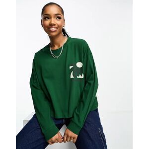 Quiksilver - T-shirt oversize Ã  manches longues - Vert Vert S female - Publicité