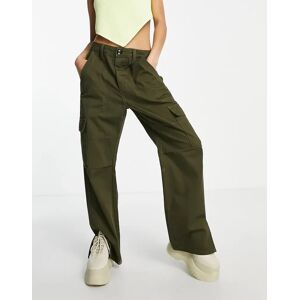 - Pantalon cargo Ã  poches multiples - Kaki-Vert Vert XS female