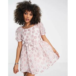 Jane Sister Jane - Robe babydoll courte en jacquard fleuri avec naud - Rose Rose M female