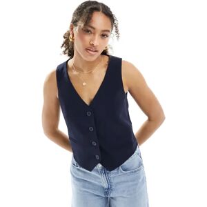 Stradivarius - Gilet de tailleur ajustÃ© - Bleu marine Bleu marine M female - Publicité