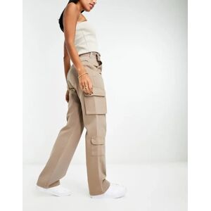 Stradivarius - Pantalon cargo droit avec taille rÃ©glable - Taupe-Neutral Neutral 32 female - Publicité