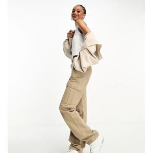 Stradivarius Tall - Pantalon cargo droit - Taupe-Sans opinion Sans opinion 32 female - Publicité