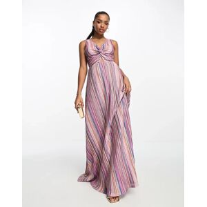 - Robe mi-longue en maille Ã  rayures - Multicolore Multicolore XS female