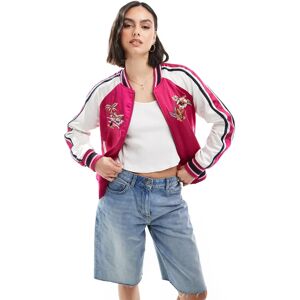 Superdry - Suikajan - Bomber brodÃ© - Rose vif Rose 40 female - Publicité