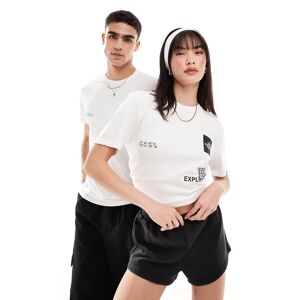 The North Face - Coordinates - T-shirt avec petit logo imprimÃ© dans le dos - Blanc Blanc XL unisex - Publicité