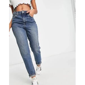 Topshop - Jean mom - Bleu moyen Bleu W26 L32 female - Publicité