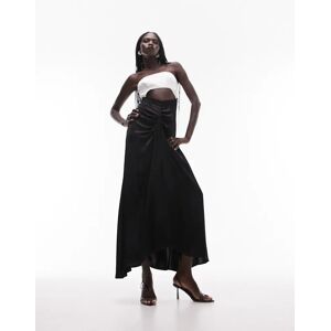 Topshop - Robe longue bandeau color block style parÃ©o - Ivoire et noir Noir 32 female - Publicité