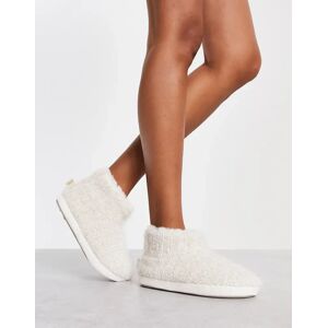 - Chaussons style bottines en maille torsadÃ©e - CrÃ¨me-Blanc Blanc 7-8 female