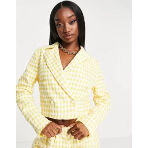 - Blazer d'ensemble court en tweed - Jaune Jaune 44 female