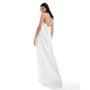 Vero Moda - Robe bustier longue en satin texturÃ© - Blanc cassÃ© Blanc XS female - Publicité