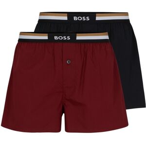 Boss Lot de deux shorts de pyjama en coton avec taille emblématique Rouge sombre XXL - Publicité