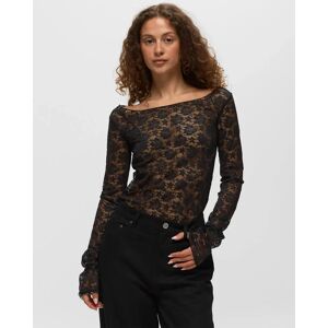 Lace Off Shoulder Top women Longsleeves black en taille:L